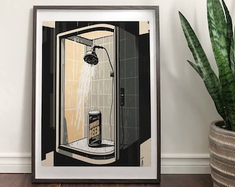 Beer Art Print, Shower Beer Art, Beer Art, Beer Print, Guy Apartment, bar cart art, Alcohol Poster, Beer Wall Art