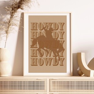 Howdy Print, Cowboy Print, Howdy Decor, Texas Wall Art, Texas Wall Decor, Howdy Art Print, Western Artwork, Vintage Western Poster