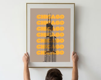 Chicago Poster, Chicago Print, Chicago Art, Chicago Skyline Wall Art