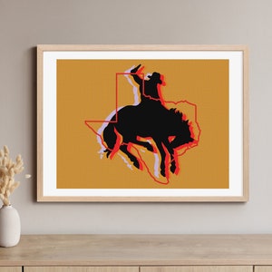 Texas Wall Art, Texas Print, Texas Art, Texas Decor, Rodeo Poster,