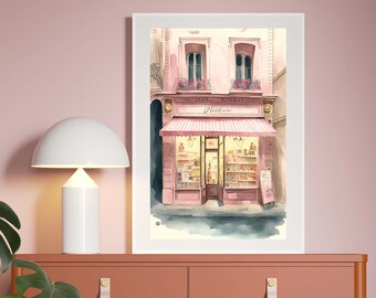 Parisian Market Watercolor, Coquette Room Decor, Balletcore, Danish Pastel Room Decor, College Apartment Decor, Dollette, Art Print