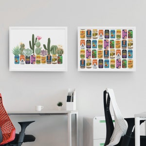 Texas Art, Texas Craft Beer Can Art Print with Cactus, Texas Art Print, Guy Apartment image 6