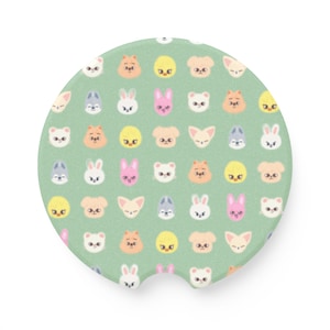 Stray Kids SKZOOs, K-pop Fans Gift, Car Accessories, Cup Holder Coaster, Car Coaster, K-pop Car Coaster, Green