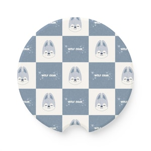 Wolf Chan, Bang Chan, Stray Kids, Stray Kids SKZOOs, K-pop Fans Gift, Car Accessories, Cup Coaster, Car Coaster, K-pop Car Coaster