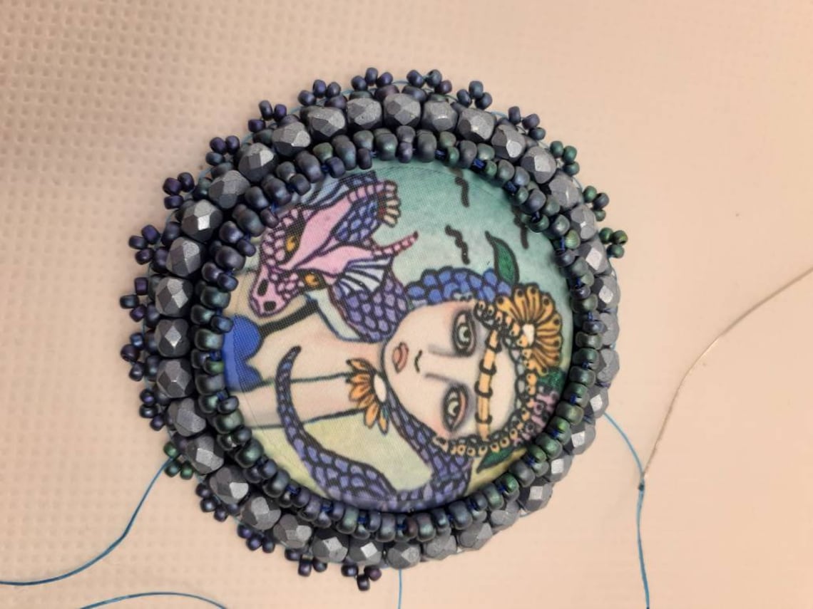 Bead Embroidery Pendant Dragon Pendant OOAK Artisan Jewelry Etsy
