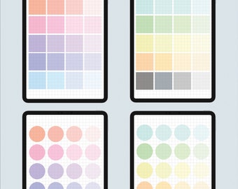 GoodNotes Stickers Aesthetic Spring Transparent Squares and Circles