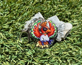 Ho-Oh #250 Chibi Keychain 2" | Fan art | Cute Foodie Sticker | Laptop sticker | Vinyl waterproof sticker | Gift for Game lovers