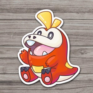 Fuecoco Chibi sticker | Fan art | Cute Foodie Sticker | Laptop sticker | Vinyl waterproof sticker | Gift for Game lovers