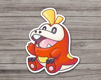 Fuecoco Chibi sticker | Fan art | Cute Foodie Sticker | Laptop sticker | Vinyl waterproof sticker | Gift for Game lovers