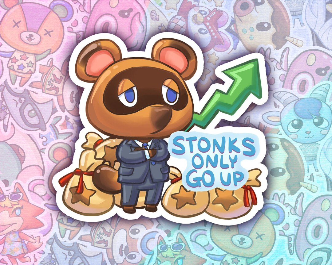 Tom Nook Stonk Inspired Cute Waterproof Sticker for Laptop, Water ...