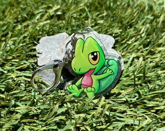 Treecko #252 Chibi Keychain 2" | epoxy  charm | cute accessory
