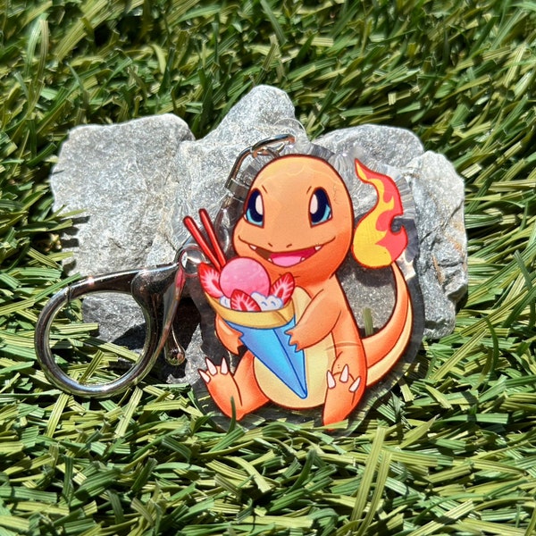 Charmander #4 Keychain 2" | epoxy  charm | cute accessory