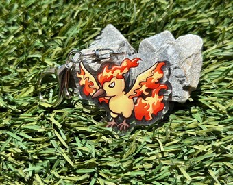Moltres #146 Chibi Keychain 2" | epoxy  charm | cute accessory