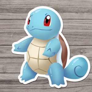 Squirtle sticker | Fan art | Cute Foodie Sticker | Laptop sticker | Vinyl waterproof sticker | Gift for Game lovers