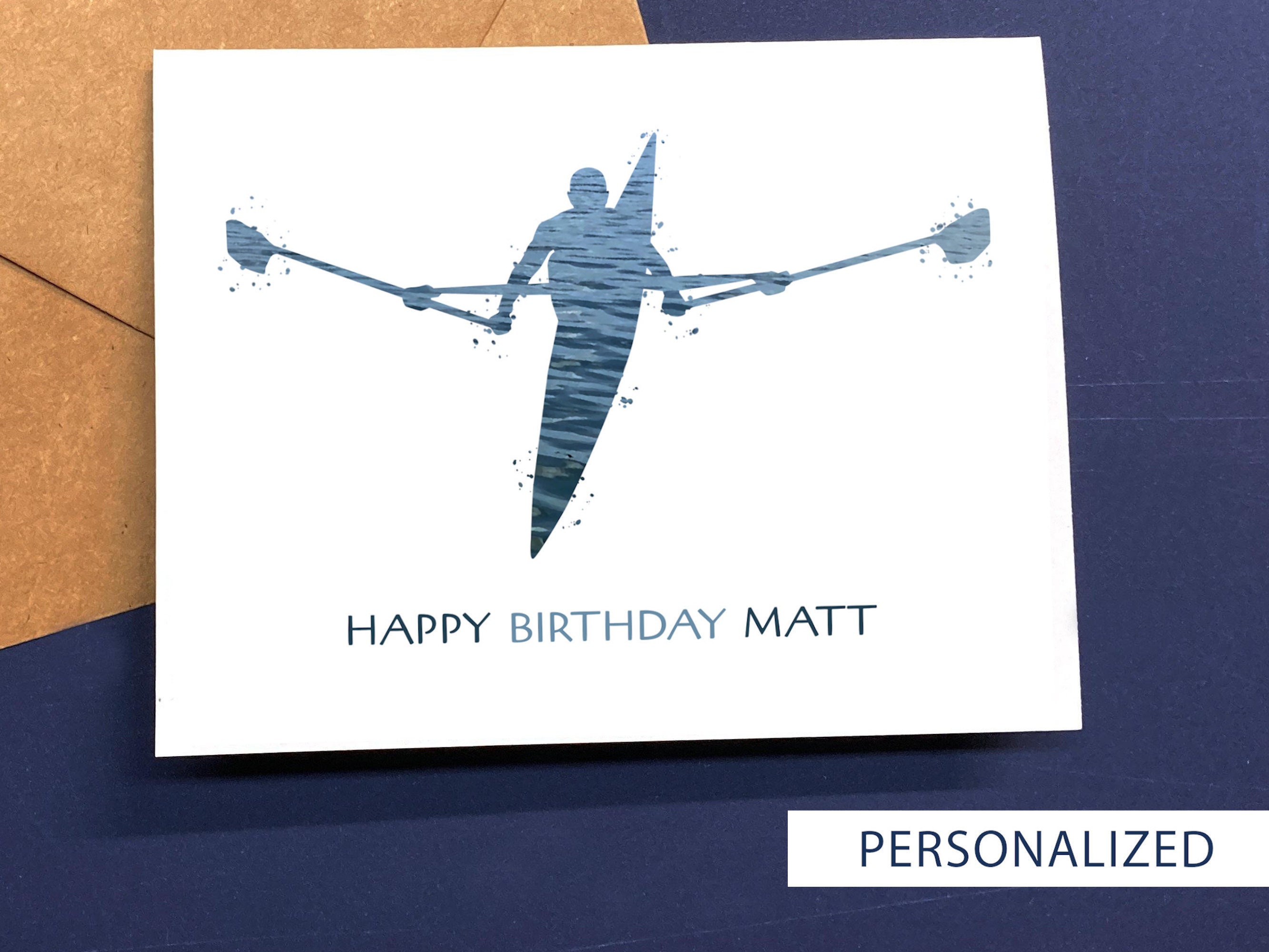 Rowing Birthday Card, Personalized Rower Gift - Etsy