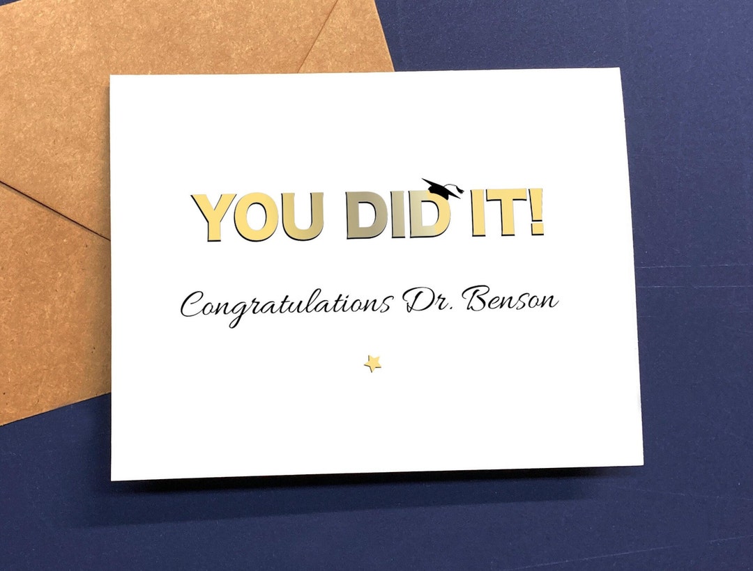 Phd Graduation Card, Personalized Phd Graduate Gift - Etsy