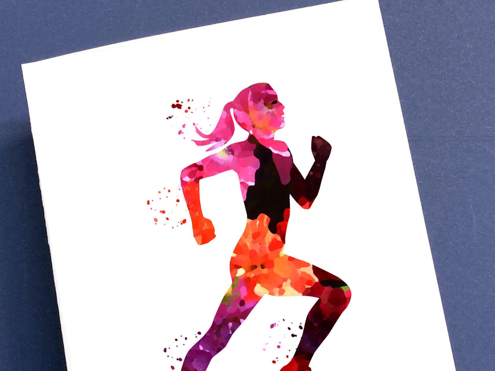 Female Runner Marathon Card Etsy.de