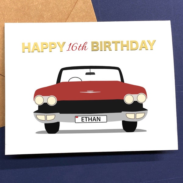 16th Birthday Card, New Driver, 16 Year Old Boy