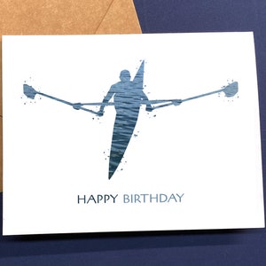 Rowing Birthday Card, Personalized Rower Gift