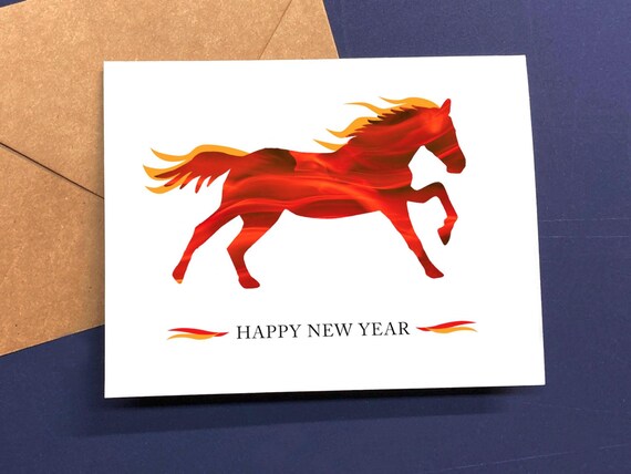 Lunar New Year Card, 2026 Chinese Year of the Fire Horse