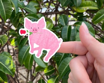 Pig Sticker, Vinyl Decal, Piggy Stickers