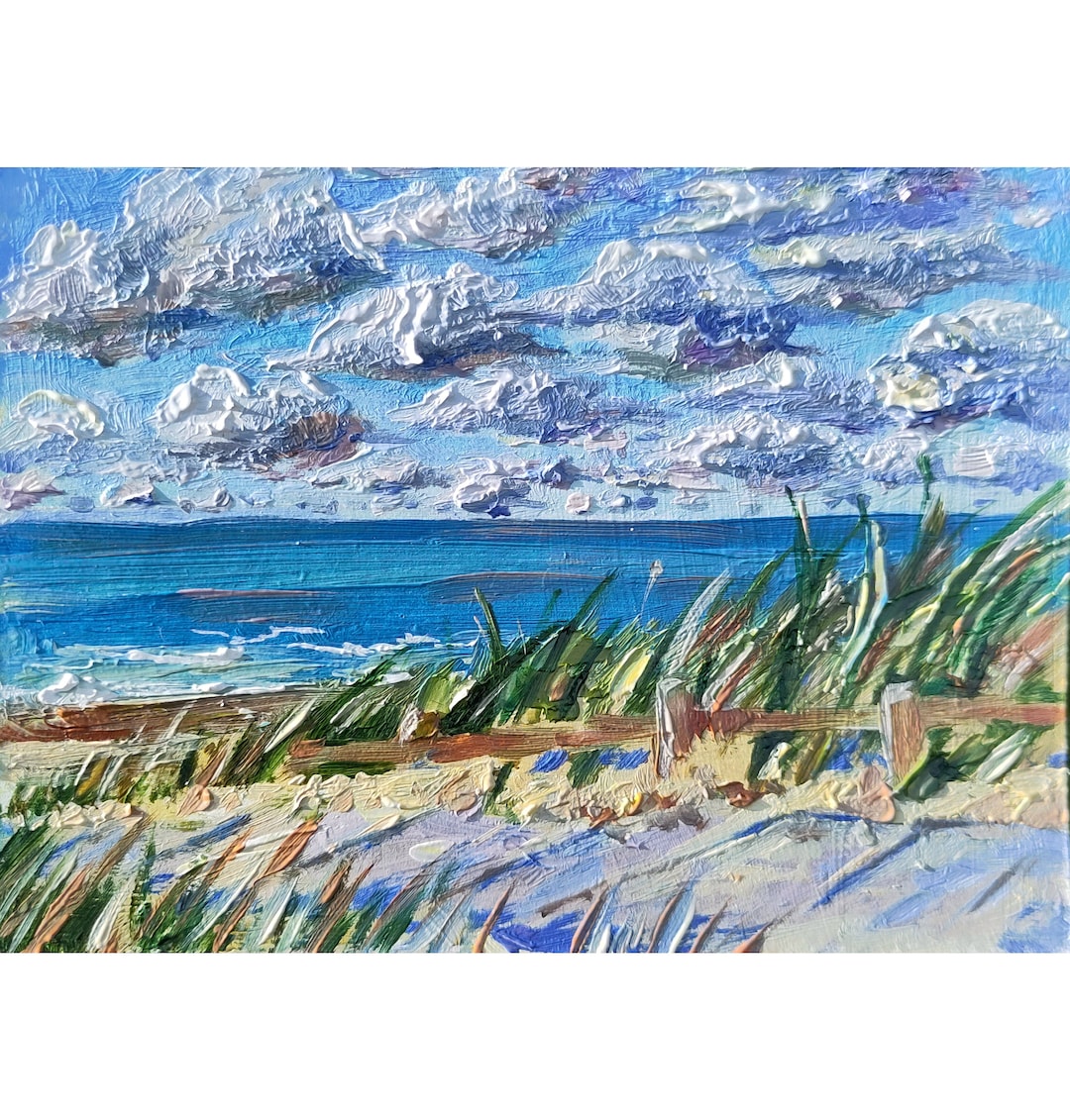 Dunes Art Original Art Oil Art Zeeland Dunes Art Sand Dunes Etsy