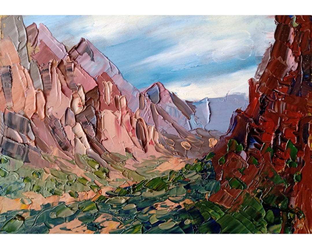 Zion Painting Oil Art Original Painting Zion National Park Etsy
