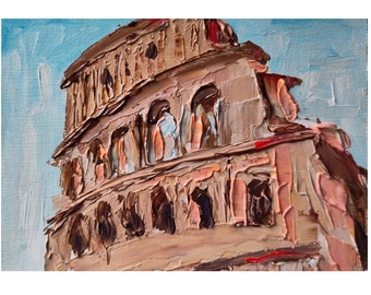 Colosseum  art Original painting Oil art palette knife art Rome art Italy artwork