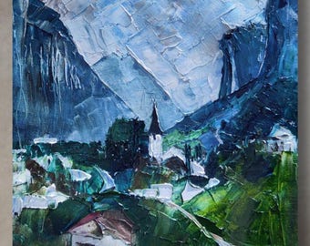 Lauterbrunnen Zwitserland Kunst Zwitserse Alpen Landschapsschilderkunst