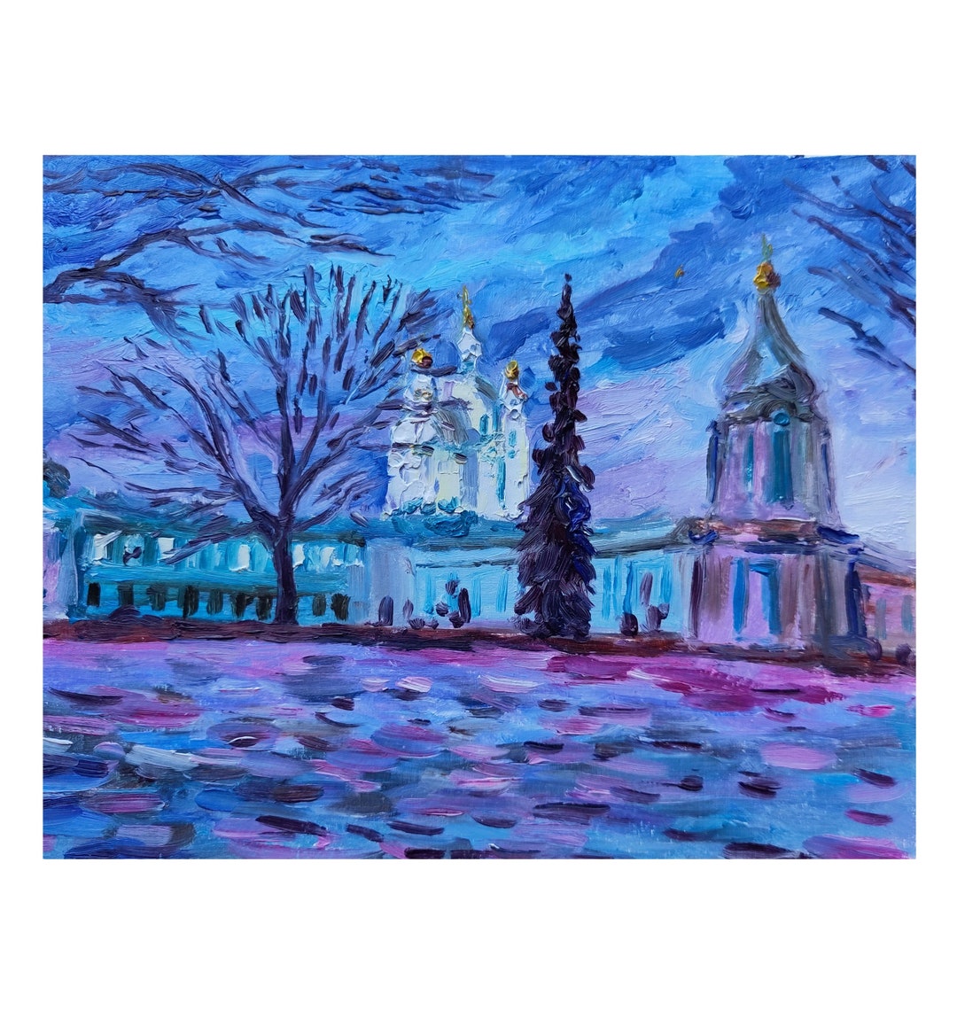 Saintpetersburg Art Original Painting Impasto Oil Art Etsy
