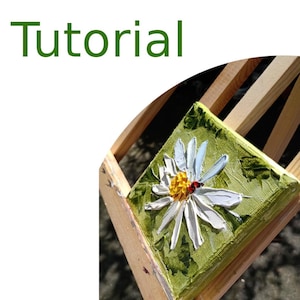 Detailed Video Tutorial How to paint with Oils and a palette knife Video In English For Beginners Lesson Step By Step Painting a daisy
