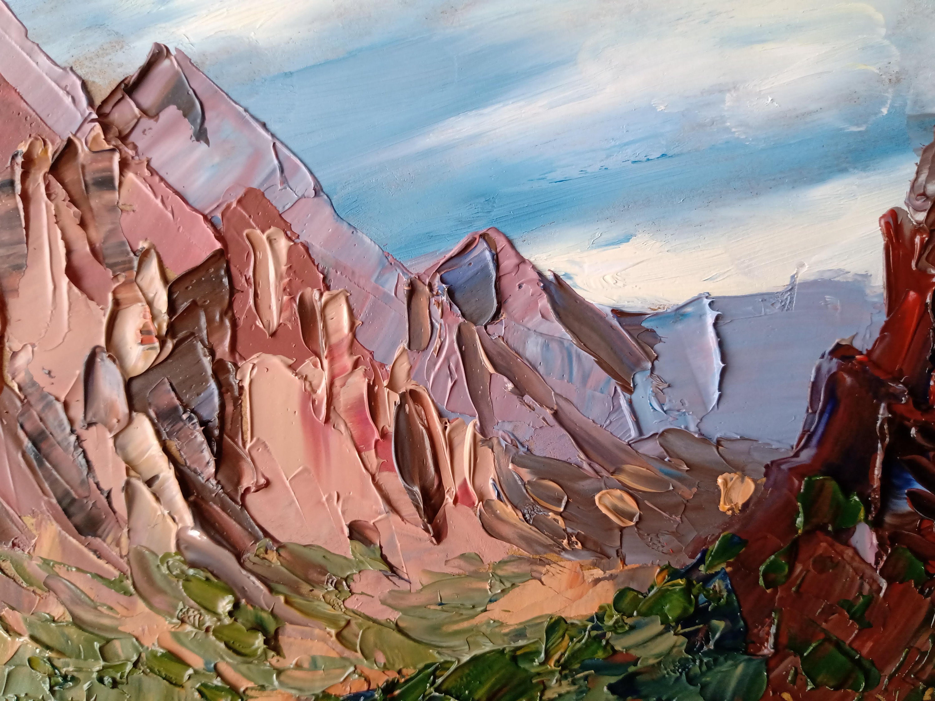 Zion Painting Oil Art Original Painting Zion National Park Etsy