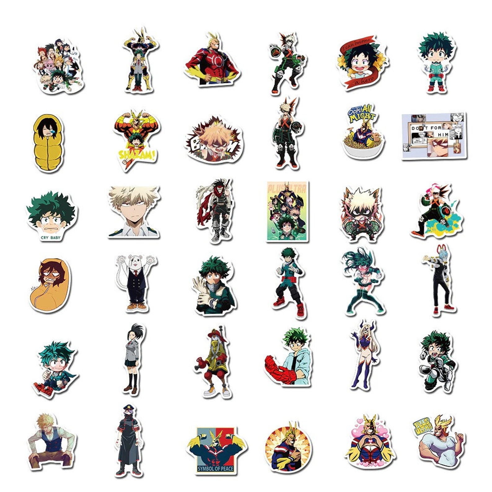 My Hero Academia Sticker Japan Anime Stickers Izuku Midoriya | Etsy