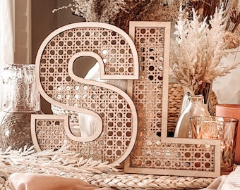 Rattan Letters Personalized Nursery Name Wall Art Boy or Girl Room Boho Wedding Rattan Wall Decor Boho Baby Shower Name Cutout Kids Room