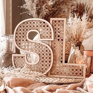 Rattan Letters Personalized Nursery Name Wall Art Boy or Girl Room Boho Wedding Rattan Wall Decor Boho Baby Shower Name Cutout Kids Room