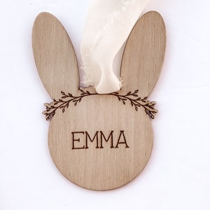 Bunny basket Tag | Bunny Name Tag | Boho Easter Basket Tag | Easter Tag | kids Easter Basket | Personalized wood bunny gift tag| kids gift