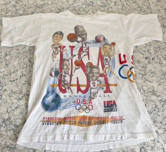 Rare Vintage 1992 USA Olympic Dream Team Basket T Shirt Small