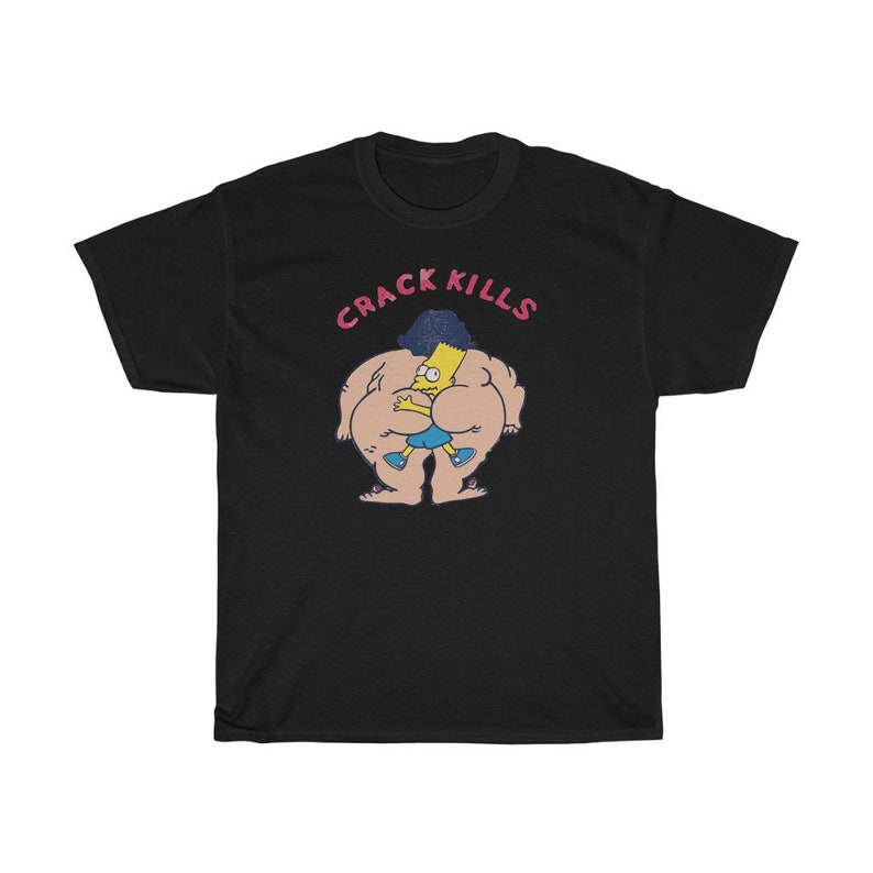 90s Bart Simpson Crack Kills Parody Tee T-Shirt War On Drugs 1990s Funny Simpsons image 2