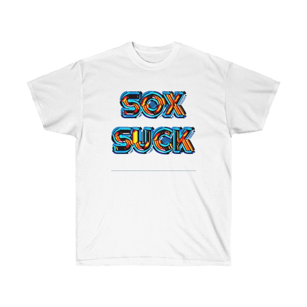 Sox Suck MLB Unisex Ultra Cotton Graffiti Tee Red Sox White 