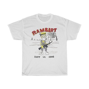 Bart Simpson Rambo Rambart Unisex Jersey Short Sleeve Tee Iraq Arab War 1990s The Simpsons 90s