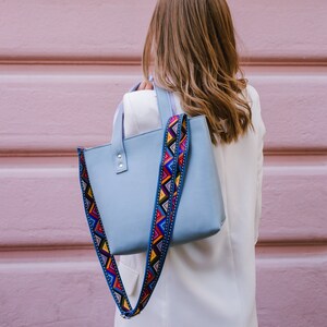 Light blue tote purse clearance