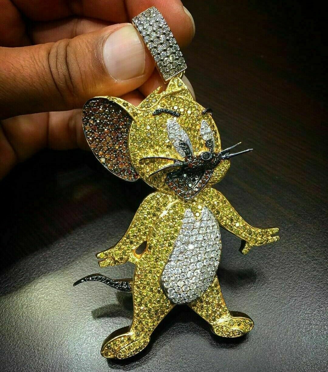 3.89 Ct Diamond Cartoon Pendant Mens Women Cartoon Pendant - Etsy
