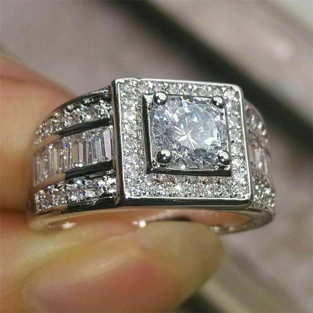 14k Gold Over Diamond Custom Ring Hip Hop Diamond Ring - Etsy