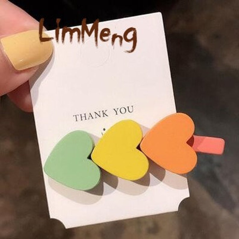 Geometric Hair Accessories Fashion Wooden Barrettes Simple Women Girls Cartoon Hair Clips New Candy Color Heart-shaped Hairpins