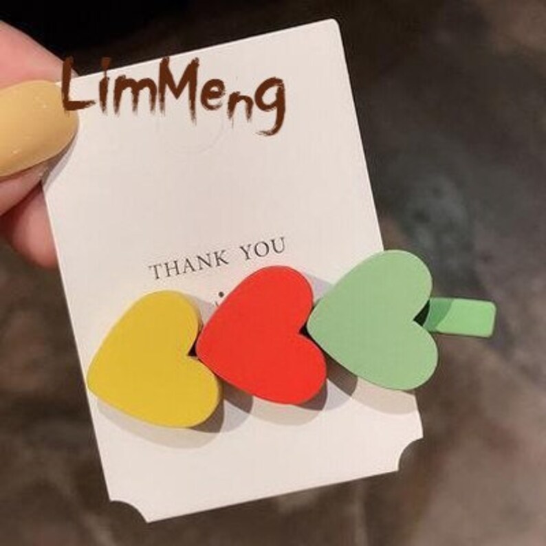 Geometric Hair Accessories Fashion Wooden Barrettes Simple Women Girls Cartoon Hair Clips New Candy Color Heart-shaped Hairpins