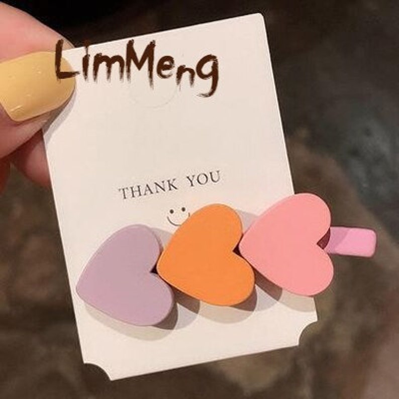 Geometric Hair Accessories Fashion Wooden Barrettes Simple Women Girls Cartoon Hair Clips New Candy Color Heart-shaped Hairpins