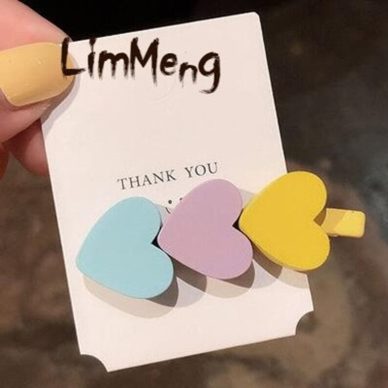 Geometric Hair Accessories Fashion Wooden Barrettes Simple Women Girls Cartoon Hair Clips New Candy Color Heart-shaped Hairpins