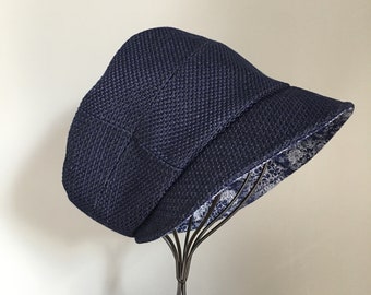 Structured midnight blue KIMIKO hat