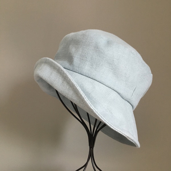 Chapeau  ROSINE toile bleu ciel