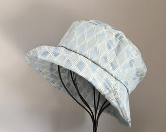 Chapeau  ROSINE bleu vert geometrique